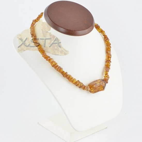 Amber  necklace irregular cognac with pendant